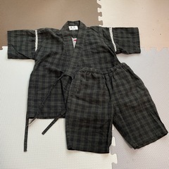 ドラゴン刺繍の子供用甚平 黒 100cmの画像