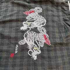 ドラゴン刺繍の子供用甚平 黒 100cmの画像