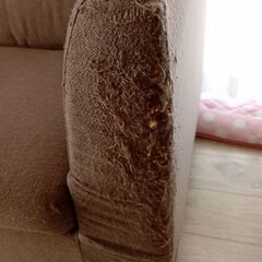 ニトリ3人がけソファー　ファブリック生地の画像