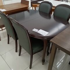 ★リユースのサカイ日立店★HJ7590 maruni ダイニングテーブルセット ダークブラウン H70×D89×W135～175 クリーニング済み の画像