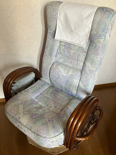 回転イス　回転座椅子　美品　回転籐座椅子　
