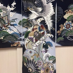 ほぼ新品❗️美品❗️ 長襦袢付き❗️　七五三　男の子　羽織　はおり　濃紺　ネイビー　鷹　鷲の画像
