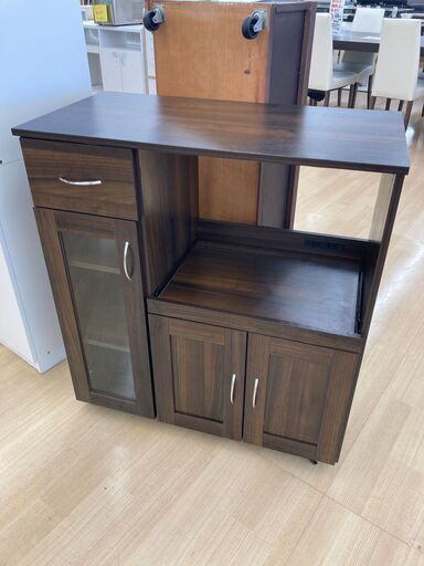 ★ジモティ割引あり★【リユースのサカイ野々市店】レンジ台　ブラウン 80(幅)×40.5(奥行き)×89(高さ)cm ※クリーニング済み
