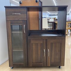 ★ジモティ割引あり★【リユースのサカイ野々市店】レンジ台　ブラウン 80(幅)×40.5(奥行き)×89(高さ)cm ※クリーニング済みの画像