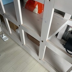 値下げ　ロフトベッドセミダブル　白　木製　階段付きの画像