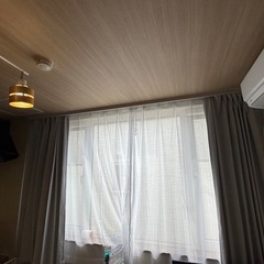 9/10迄❣️【美品】ｶｰﾃﾝ・ﾚｰｽのｾｯﾄ幅150×丈178cm(カーテン2枚 レース2枚) アイスグレーの画像