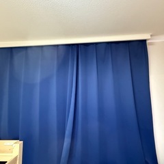 9/10迄❣️【美品】ｶｰﾃﾝ・ﾚｰｽのｾｯﾄ幅100×丈178cm  (カーテン2枚 レース2枚)ネイビーの画像