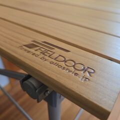 FIELDOOR 木製ロールテーブル 120cm 天然木（ニス加工済）の画像