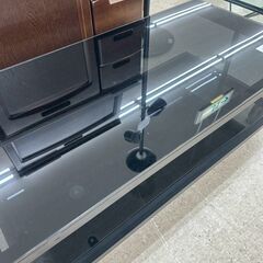 ★リユースのサカイ高崎店★TJ12652  ガラステーブル 黒 H34×D45×W90 クリーニング済みの画像