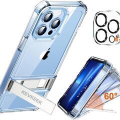 iPhone14 ProMax用ケース クリア メタル 9Hカメラ保護フィルムの画像