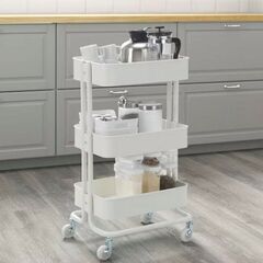 【未開封】IKEA RÅSKOG ロースコグ ホワイト 35×45×78 cm キッチンワゴン RASKOG 白色の画像