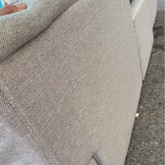 ニトリ　ローソファー　3人掛け　カップホルダー付きの画像