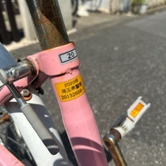 8/30 無料譲ります 20インチ女の子用自転車の画像