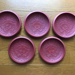 漆　茶托＆銘々皿　五客揃いの画像