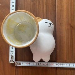 ネコ　鉢カバー　陶器　の画像