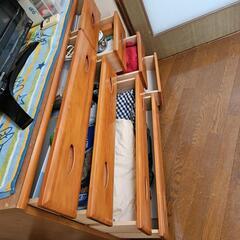 整理だんす　木製左右4段の画像