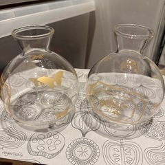 ポーセラーツガラス食器2個セットの画像