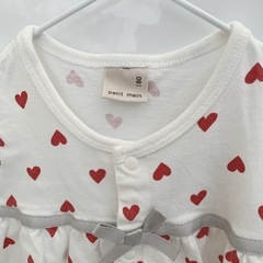 petit main ハート柄ロンパース 80 2セット
の画像