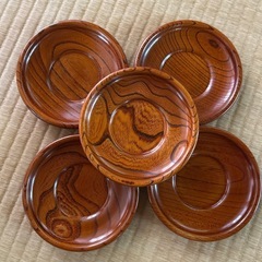 津南伝統工芸　木製茶托 5枚セットの画像