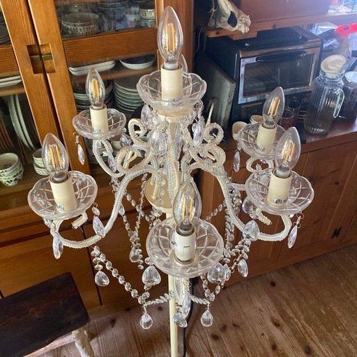 シャンデリアスタイル フロアスタンド 7灯 ホワイト コレクション 姫系