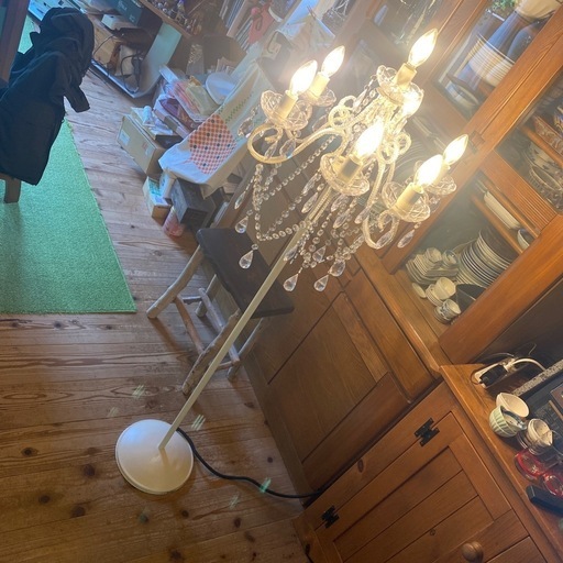 シャンデリアスタイル フロアスタンド 7灯 ホワイト 姫系