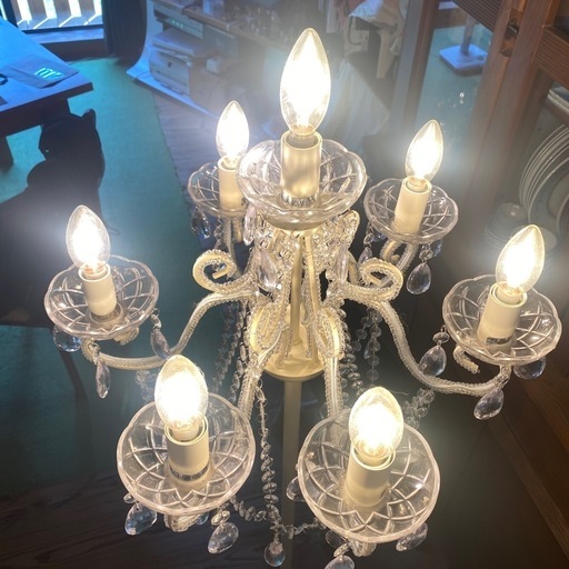 シャンデリアスタイル フロアスタンド 7灯 ホワイト 姫系