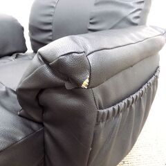 新札幌 ニトリ NITORI 肘付き回転コイル座椅子 ジャック 合皮 フェイクレザー ブラック 幅720x奥行620-1100x高さ690-910mm No.3570の画像