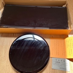 誠美漆器おぼん　丸・四角　2枚セット　の画像