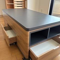 収納付き 昇降テーブルの画像