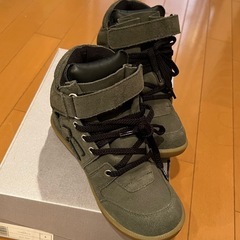 【美品】SANGACIO オリーブ ハイカットスニーカー 23cmモスグリーンの画像