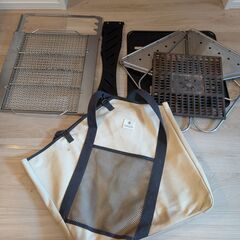 スノーピーク焚き火台・グリルブリッジ・焼アミ Pro.L・ベースプレートL/Mのセットの画像