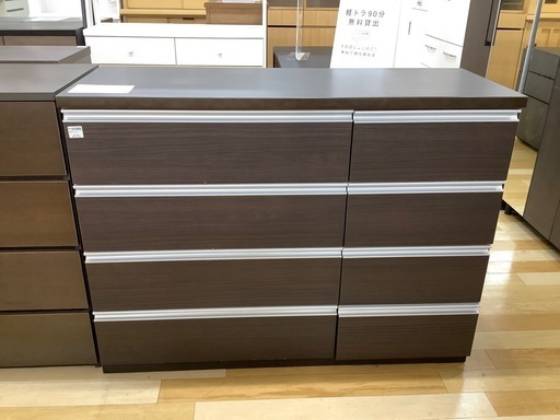【トレファク　ラパーク岸和田店】４段チェスト　ワイド　2×4　ブラウン