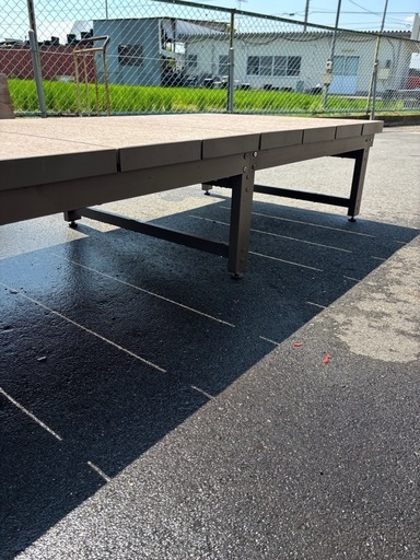 180×90×高さ40cm　アルミ 樹脂製 縁台 中古