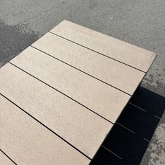 180×90×高さ40cm　アルミ 樹脂製 縁台 中古の画像