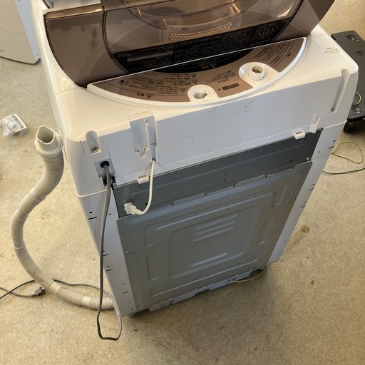 K2508-390 SHARP 洗濯機 10kg ES-GV10F-T 2021年製 毛玉取りカバー欠損 ふろ水ポンプ付き 動作確認済み キズ汚れ有り