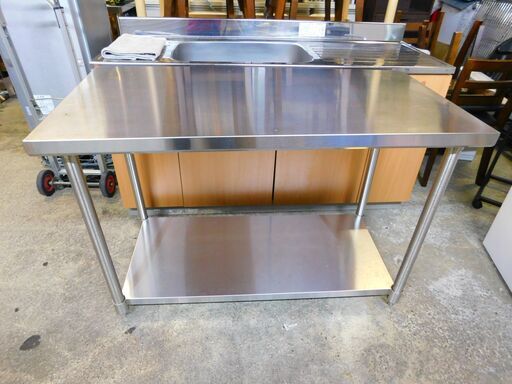 【JM735】アジャスター付き ステンレス調理台 作業台 厨房機器 W120 D60 H80