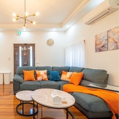 ニトリ　布張りカウチソファの画像