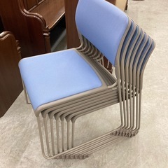 【OF-59】美品 okamura オカムラ ミーティングチェア スタッキング 会議椅子 応接 接客 オフィスチェア　検)事務机　オフィス チェア　会議 椅子　ロッカー　ミーティングテーブル　応接ソファ 店舗 事務所 什器　書庫 本棚 ラック デスク スチール 美品多数 格安 【中古オフィス家具】の画像