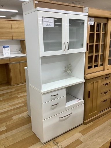 【トレファク　ラパーク岸和田店】レンジボード　ニトリ　2枚扉　 3段引き出し　ホワイト