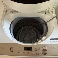 IPK73⭐️美品⭐️ SHARP 6.0kg  全自動洗濯機　即使用可能💁の画像