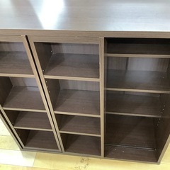 【トレファク　ラパーク岸和田店】スライド　本棚　ダークブラウン゛の画像