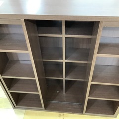 【トレファク　ラパーク岸和田店】スライド　本棚　ダークブラウン゛の画像