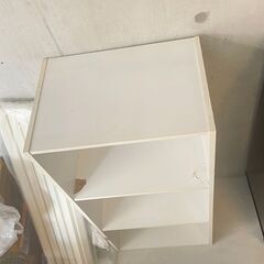 木製 ホワイト3段棚 ラック 難ありの画像