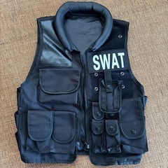 SWAT装備 3点セット ベスト キャップ グローブ サバゲー コスプレ①の画像