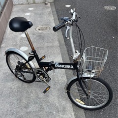 折りたたみ自転車 PANGAEA おそらく20インチ シマノ6段変速 泥除け・カゴの画像