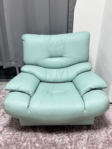 ミントグリーン 1人掛け回転ソファ