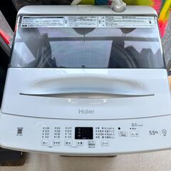 店頭引き渡し 中古 Haier ハイアール 全自動電気洗濯機 JW-U55B 2025年製 5.5kg 動作確認済みの画像