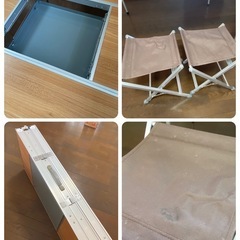 コンロ台つきBBQテーブル　イスつきの画像