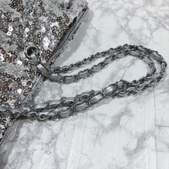 ショルダーバッグ　スパンコール　ミニバッグ　シルバー　パーティーバッグの画像