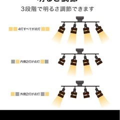 シーリングライト4灯　照明器具　電球付き　ニトリ　の画像